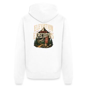 Aventure Alpinisme Nature Forêt Randonnée en montagne - Veste à capuche bio Premium Unisexe - blanc - Dos - Thijin (182cm)