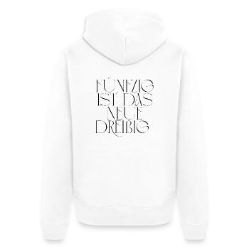 50. Geburtstag - 50 ist das neue 30! - Unisex Premium Bio Zip Hoodie - Weiß - Hinten - Thijin (182cm)
