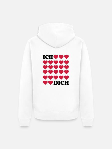 Je t’aime - Veste à capuche bio Premium Unisexe - blanc