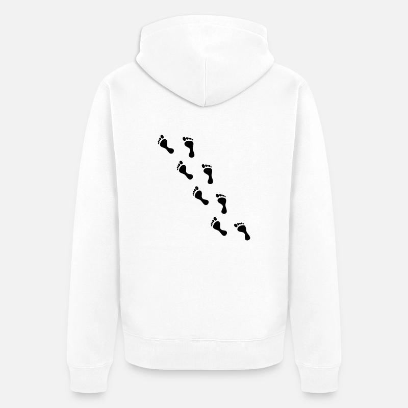 empreinte de pied - Veste à capuche bio Premium Unisexe - blanc