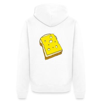 Käsebrot - Unisex Premium Bio Zip Hoodie - Weiß - Hinten - Thijin (182cm)