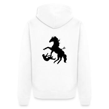 horse - Unisex Premium Organic Zip Hoodie - white - Back - Thijin (182cm)