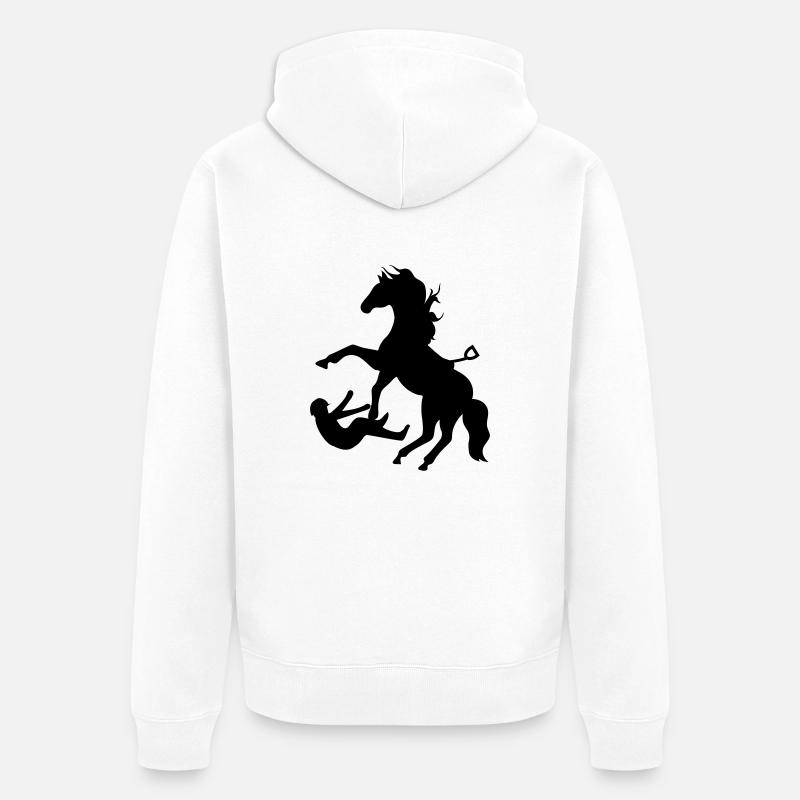 cheval - Veste à capuche bio Premium Unisexe - blanc