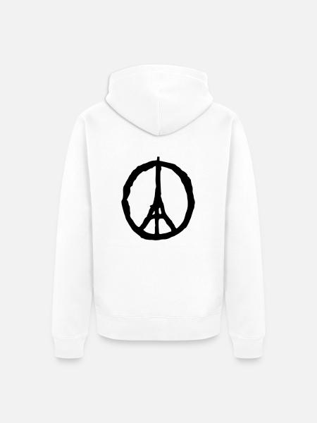 peace paris - Unisex Premium Bio Zip Hoodie - Weiß