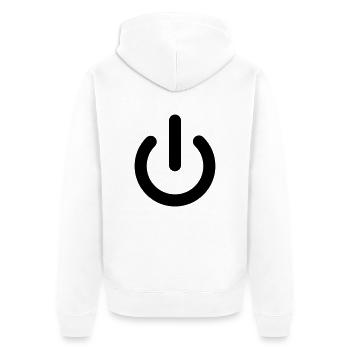 power - Unisex Premium Organic Zip Hoodie - white - Back - Thijin (182cm)