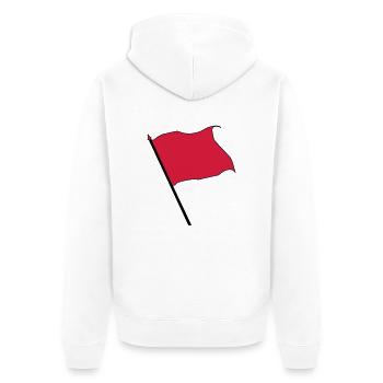 rote Fahne - Unisex Premium Bio Zip Hoodie - Weiß - Hinten - Thijin (182cm)