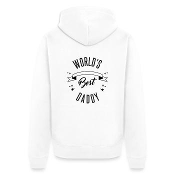 WORLD'S BEST DADDY - Unisex Premium Bio Zip Hoodie - Weiß - Hinten - Thijin (182cm)