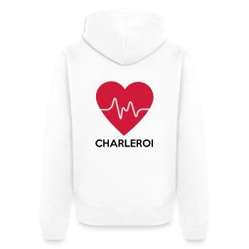 coeur Charleroi - Veste à capuche bio Premium Unisexe - blanc - Dos - Thijin (182cm)