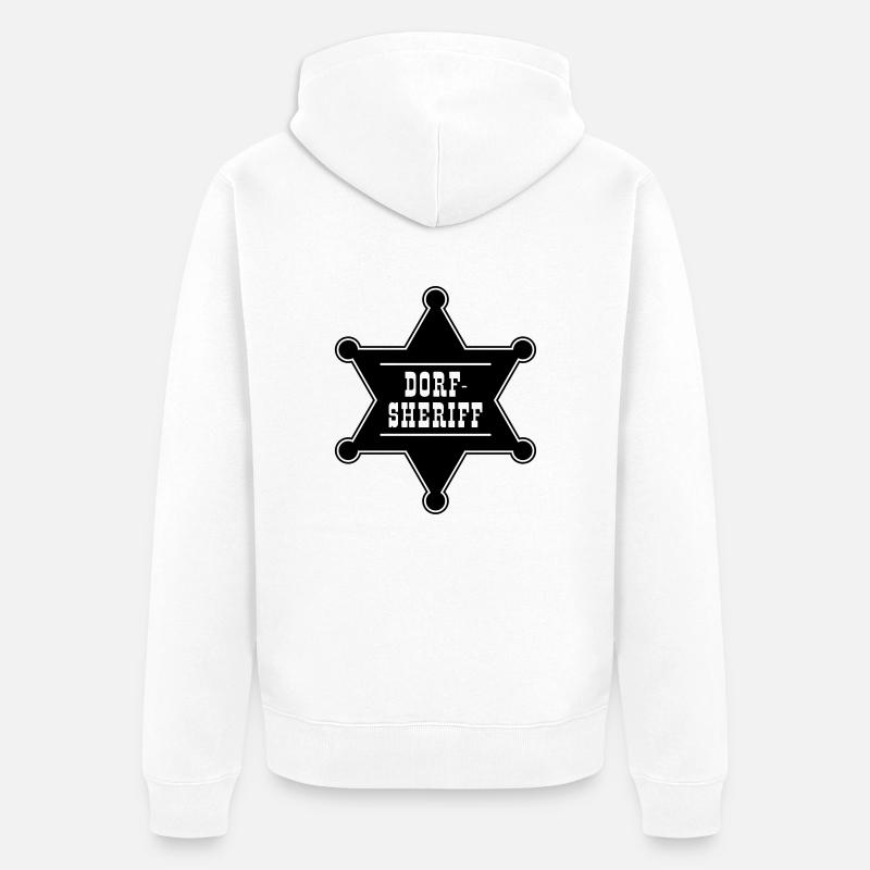 Village d'étoile de shérif - Veste à capuche bio Premium Unisexe - blanc