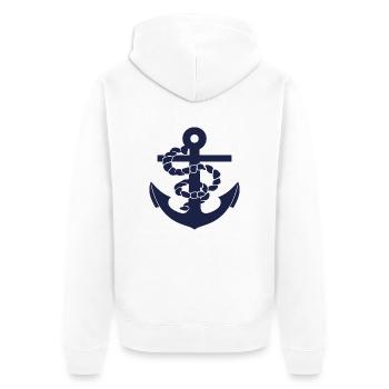 Anchor - Unisex Premium Organic Zip Hoodie - white - Back - Thijin (182cm)