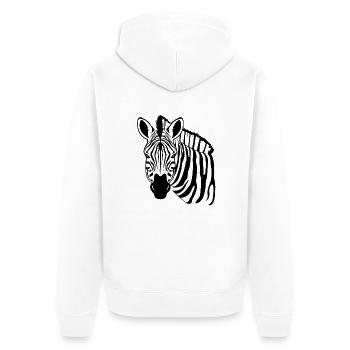 Zebra - Unisex Premium Bio Zip Hoodie - Weiß - Hinten - Thijin (182cm)