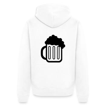 Bierkrug (beer mug) 01.0 - Unisex Premium Bio Zip Hoodie - Weiß - Hinten - Thijin (182cm)