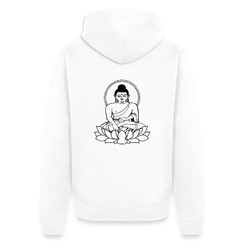Buddha sitting - Veste à capuche bio Premium Unisexe - blanc - Dos - Thijin (182cm)