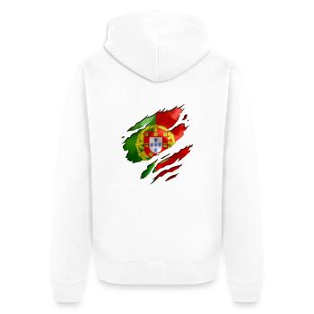 football pays portugais - Veste à capuche bio Premium Unisexe - blanc - Dos - Thijin (182cm)