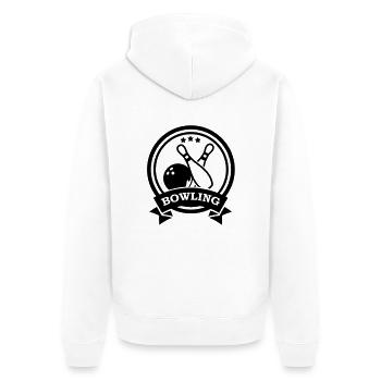 bowling_2___f1 - Veste à capuche bio Premium Unisexe - blanc - Dos - Thijin (182cm)