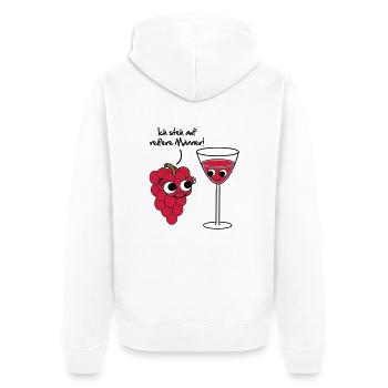 I dig mature men! Grape / wine cartoon - Unisex Premium Organic Zip Hoodie - white - Back - Thijin (182cm)