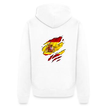 españa flagge spain - Unisex Premium Bio Zip Hoodie - Weiß - Hinten - Thijin (182cm)