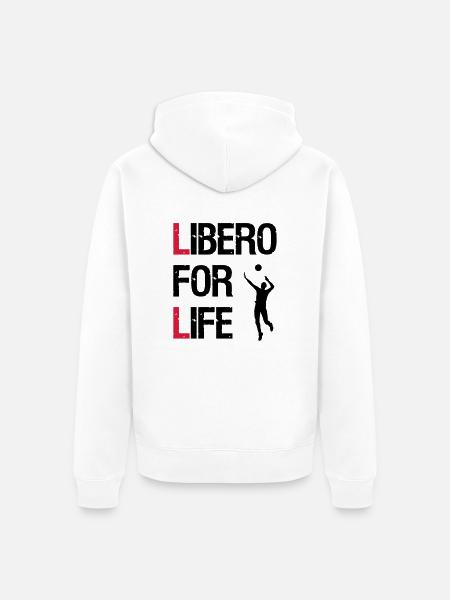 Libero for Life - Unisex Premium Bio Zip Hoodie - Weiß