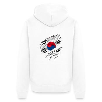 flag korea south südkorea - Unisex Premium Bio Zip Hoodie - Weiß - Hinten - Thijin (182cm)