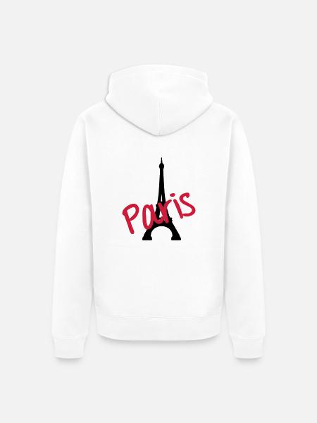 Eiffel Tower Paris - Unisex Premium Organic Zip Hoodie - white
