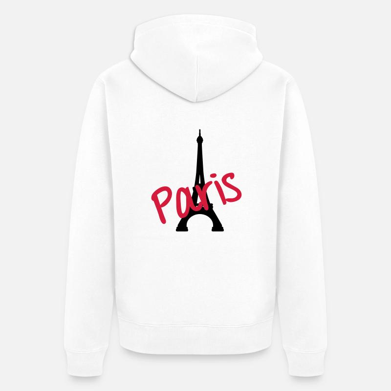 Tour Eiffel Paris - Veste à capuche bio Premium Unisexe - blanc