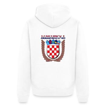 Hrvatska Croatia - Unisex Premium Bio Zip Hoodie - Weiß - Hinten - Thijin (182cm)