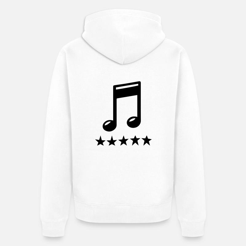 music - Veste à capuche bio Premium Unisexe - blanc