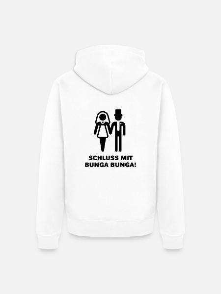 Stop Bunga Bunga! (Wedding / marriage) - Unisex Premium Organic Zip Hoodie - white