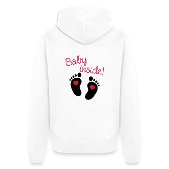 Baby Inside - Unisex Premium Bio Zip Hoodie - Weiß - Hinten - Thijin (182cm)