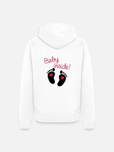 Baby Inside - Veste à capuche bio Premium Unisexe - blanc