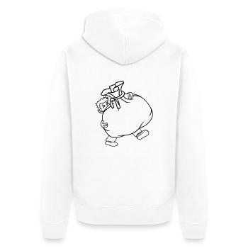 muell tuete umzug transportieren schwer tragengeld - Unisex Premium Bio Zip Hoodie - Weiß - Hinten - Thijin (182cm)