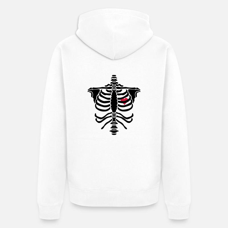 skelett2 - Unisex Premium Bio Zip Hoodie - Weiß