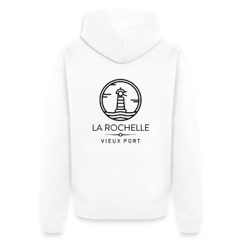 la rochelle vieux port - Veste à capuche bio Premium Unisexe - blanc - Dos - Thijin (182cm)