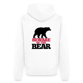 Bär Wild T-Shirt - Unisex Premium Bio Zip Hoodie - Weiß - Hinten - Thijin (182cm)