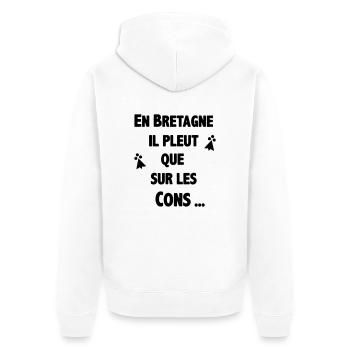 En Bretagne - Veste à capuche bio Premium Unisexe - blanc - Dos - Thijin (182cm)