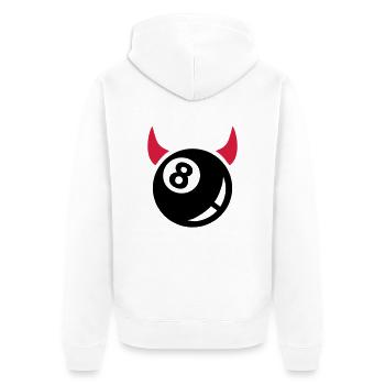 Billard - Unisex Premium Bio Zip Hoodie - Weiß - Hinten - Thijin (182cm)