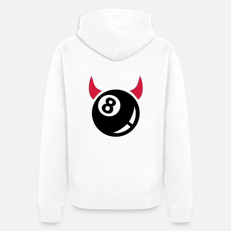 Billard - Unisex Premium Bio Zip Hoodie - Weiß
