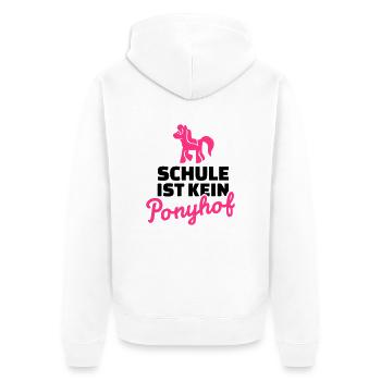 Schule - Unisex Premium Bio Zip Hoodie - Weiß - Hinten - Thijin (182cm)