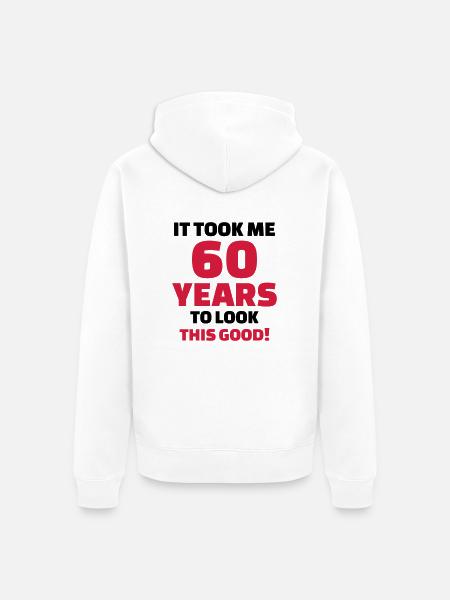 60 Years Anniversaire - Veste à capuche bio Premium Unisexe - blanc