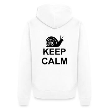 keep calm snail kg10 - Unisex Premium Organic Zip Hoodie - white - Back - Thijin (182cm)