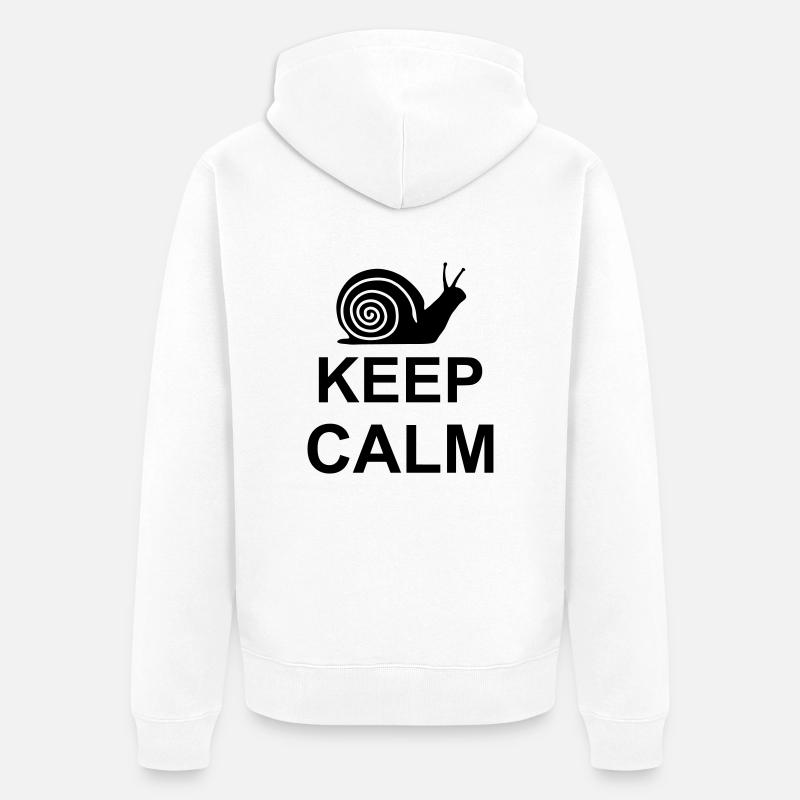 keep calm snail kg10 - Veste à capuche bio Premium Unisexe - blanc