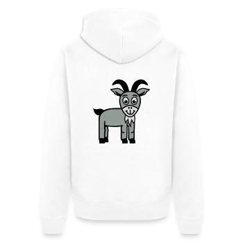 Goat - Unisex Premium Organic Zip Hoodie - white - Back - Thijin (182cm)