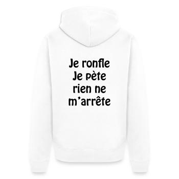 Je ronfle... - Veste à capuche bio Premium Unisexe - blanc - Dos - Thijin (182cm)