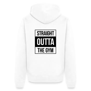 straight outta the gym - Unisex Premium Organic Zip Hoodie - white - Back - Thijin (182cm)