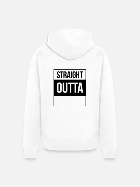 straight outta - Unisex Premium Organic Zip Hoodie - white