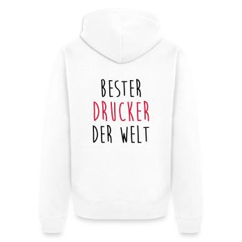 Drucker Druckerin Drucken Druckmaschine Druck - Unisex Premium Bio Zip Hoodie - Weiß - Hinten - Thijin (182cm)