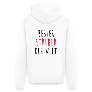 Streber Streberin Schule Kollegen Freund Lehrer - Unisex Premium Bio Zip Hoodie - Weiß - Hinten - Thijin (182cm)