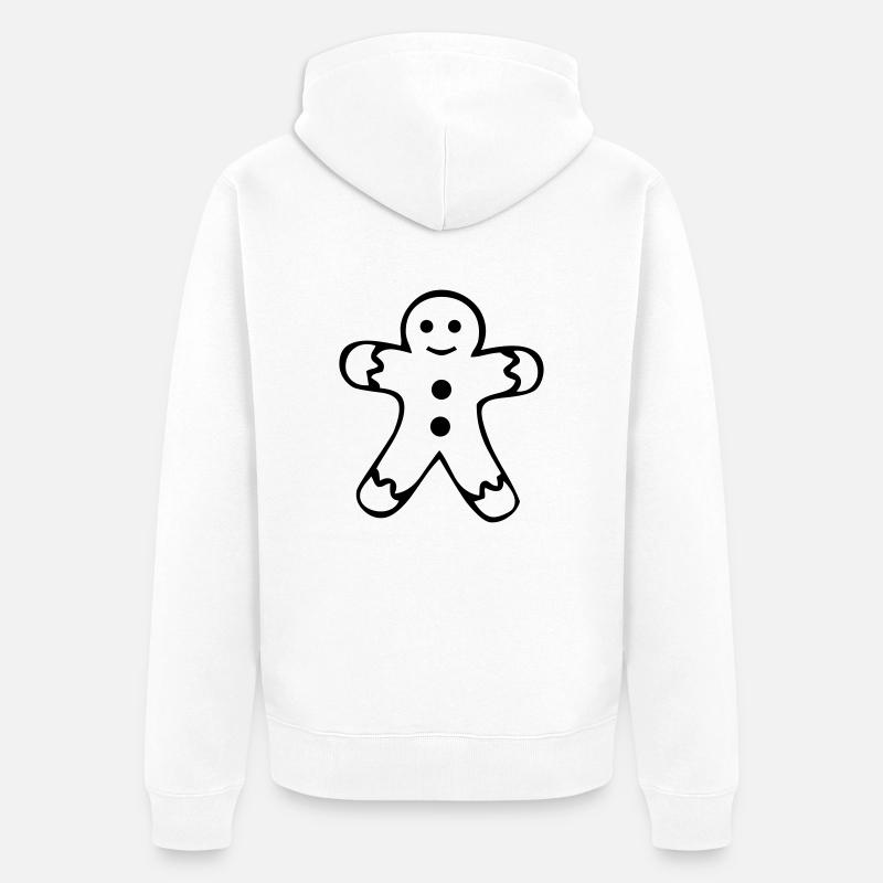 lebkuchenmann_01 - Veste à capuche bio Premium Unisexe - blanc