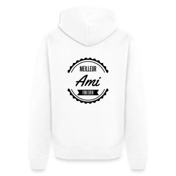 meilleur ami - Unisex Premium Organic Zip Hoodie - white - Back - Thijin (182cm)