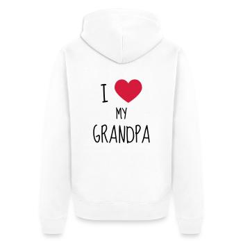 Papy Papi Grand-Père Retraite famille - Veste à capuche bio Premium Unisexe - blanc - Dos - Thijin (182cm)